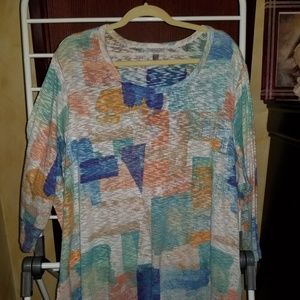 3/4 length sleeve burnout top